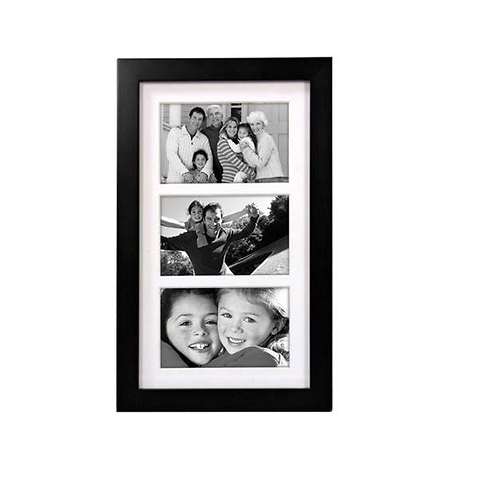 Linear Wood Matted 4x6 Black Picture Frame Image 0