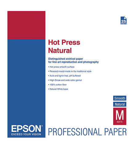Hot Press Natural Smooth Matte Paper, 13 x 19in. (25 Sheets) Image 0