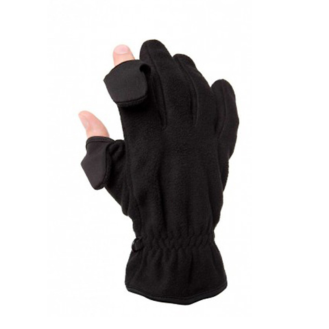 Men's Fleece Gloves - Black, Large Image 1