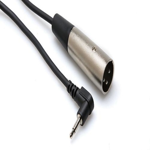 Microphone Cable, Right-angle 3.5 mm TS to XLR3M, 5 ft Image 0