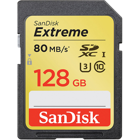 128GB Extreme UHS-I U3 SDXC Memory Card (Class 10) Image 0