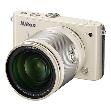 1 J3 Mirrorless Digital Camera with 10-100mm Lens (Beige)
