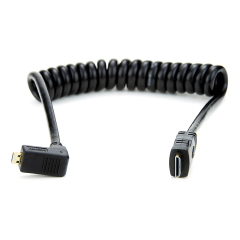 Right-Angle Micro to Mini HDMI Coiled Cable (11.8-17.7 In.) Image 0