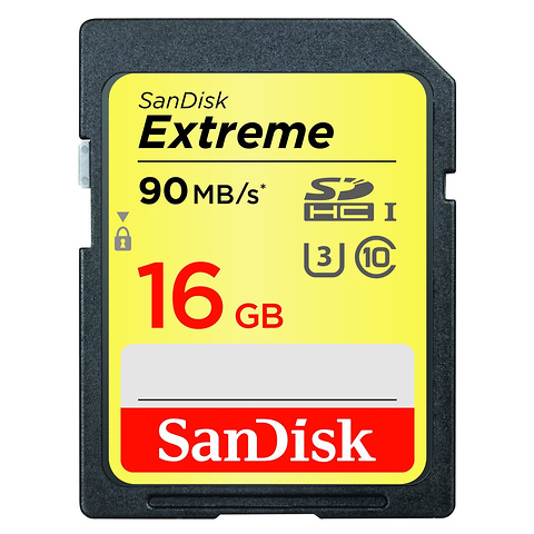 16GB Extreme UHS-I U3 SDHC Memory Card Image 0