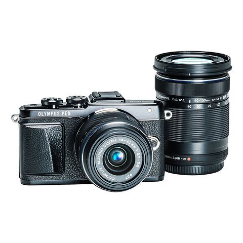 PEN E-PL7 Mirrorless Micro 4/3s Digital Camera with 14-42mm f/3.5-5.6 II R Lens & 40-150mm f/4.0-5.6 Lens (Black) Image 0