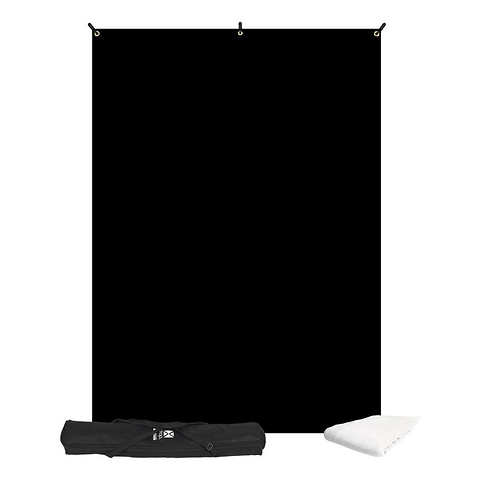 X-Drop 5' x 7' White/Black Backdrop Bundle Image 0