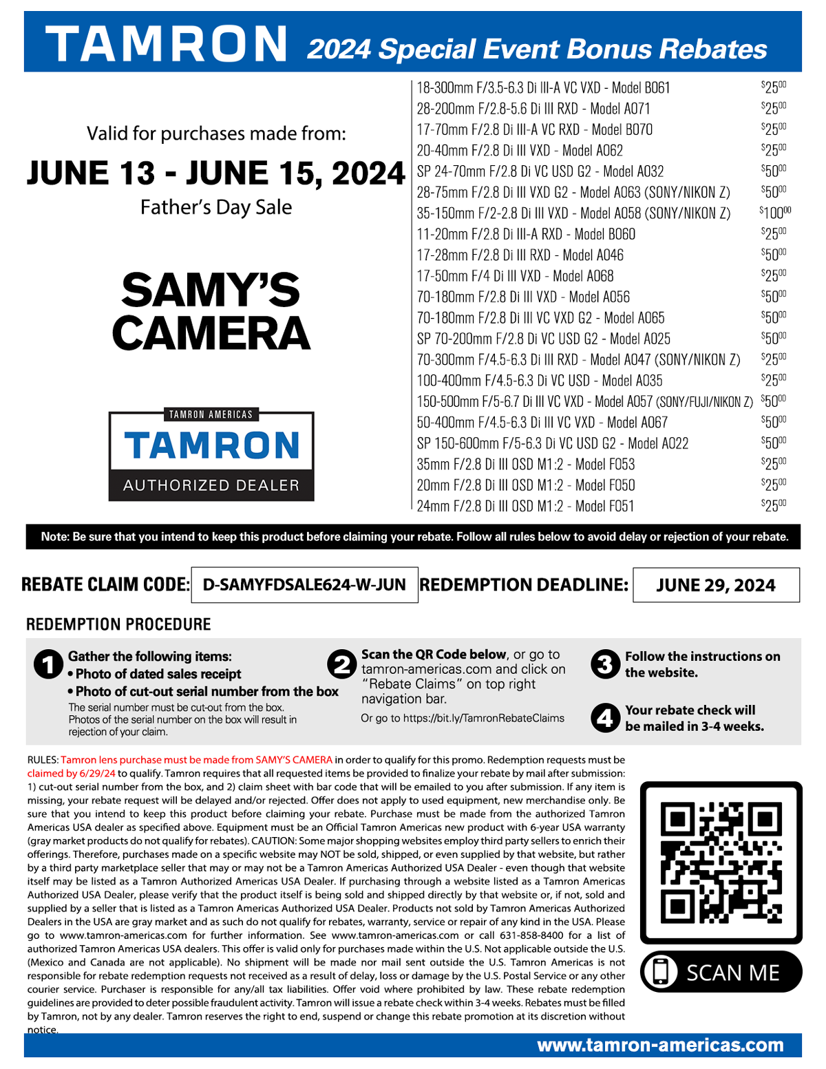 Tamron Father's Day Sale