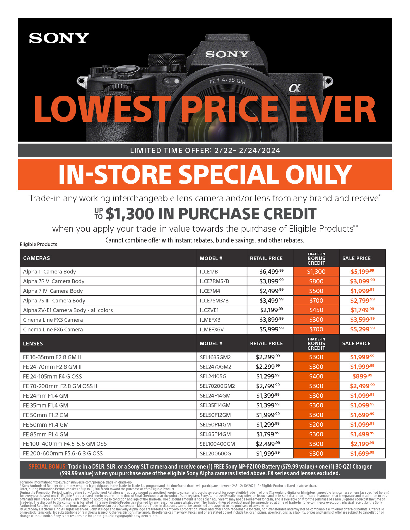 Sony In-Store Bonus