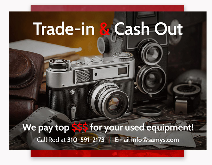 Trade in Your Camera Equipment