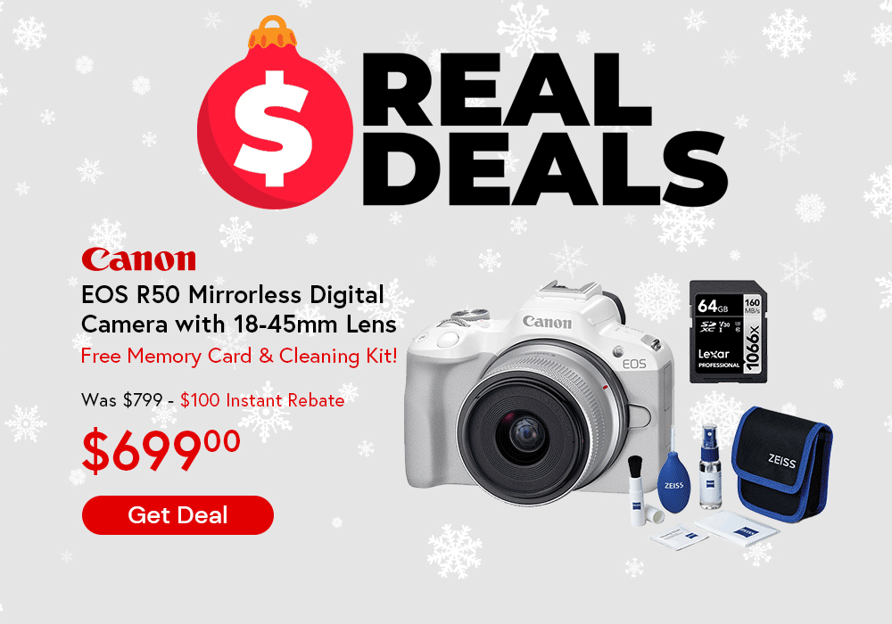 Save Big on the EOS R50 Mirrorless Digital
Camera with 18-45mm Lens