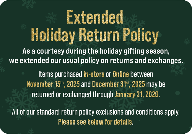 Extended Holiday Return Policy