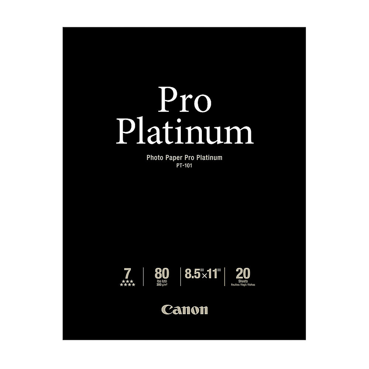 Canon Photo Paper Pro Platinum, 8.5x11in., 20 Sheets 2768B022