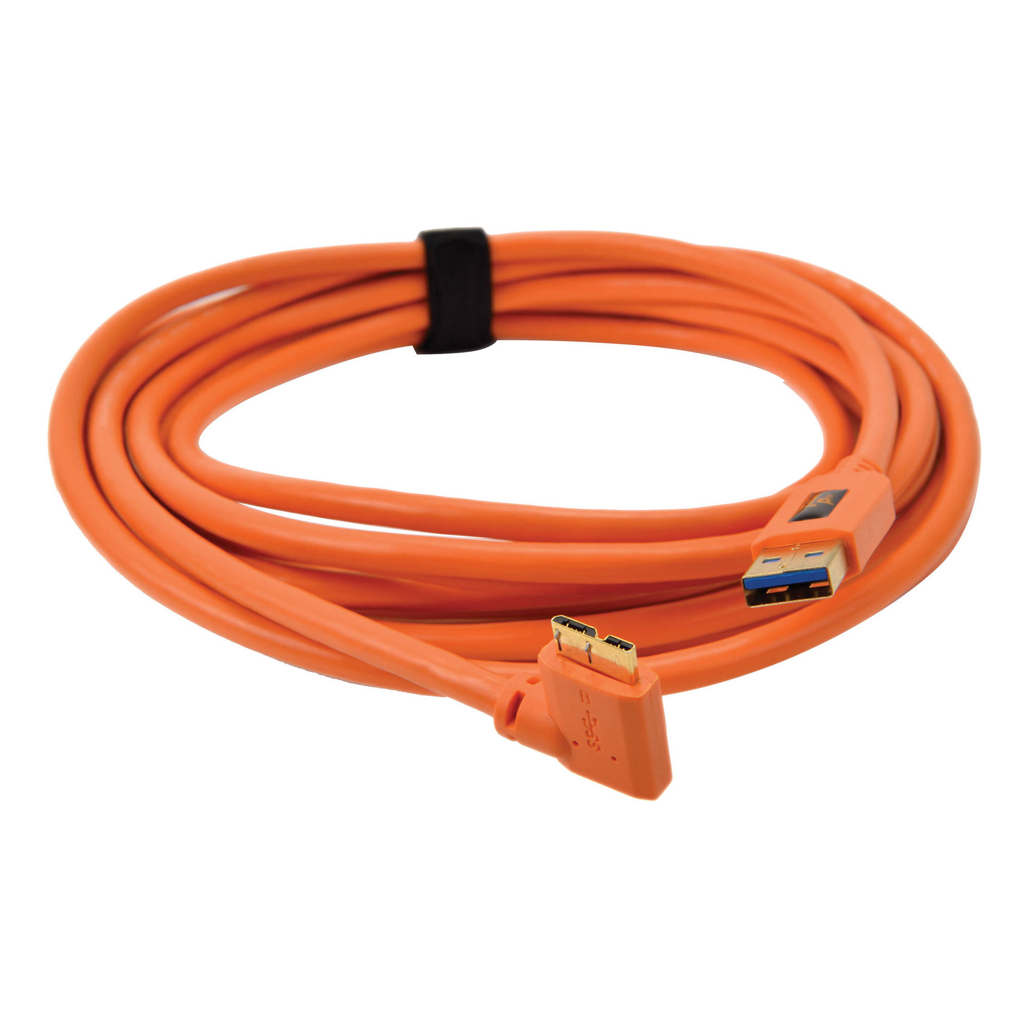 15 feet TetherPro USB 3.0 SuperSpeed Micro-B Cable High-Visibility Orange 