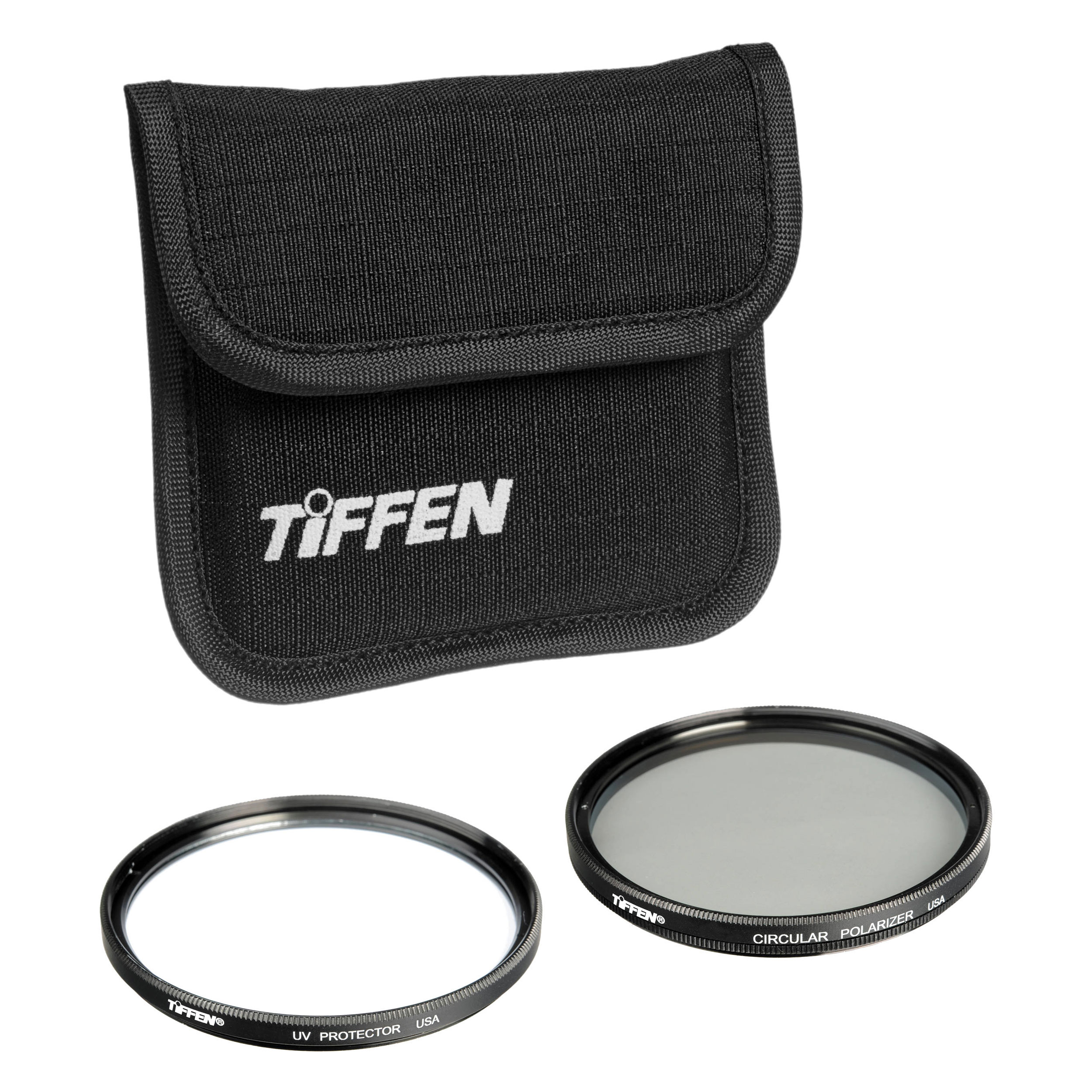 Tiffen 55mm Photo Essentials Kit with UV Protector Circular Polarizing Glass Filters and 4 Pocket Pouch 812 Color Warming 