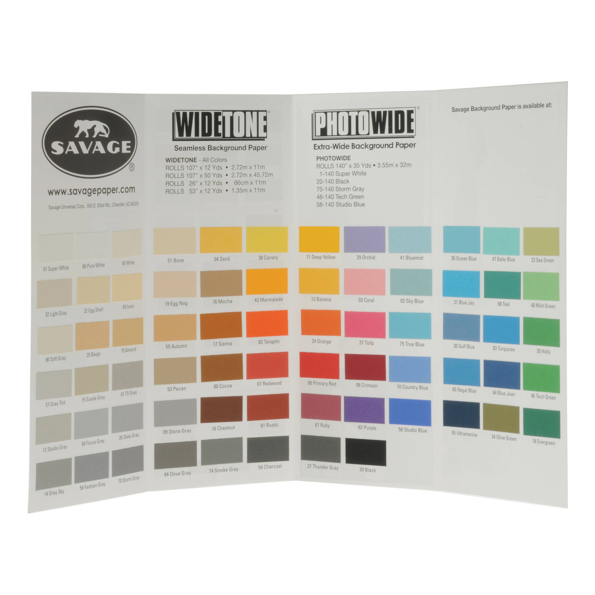 Savage Paper Color Chart