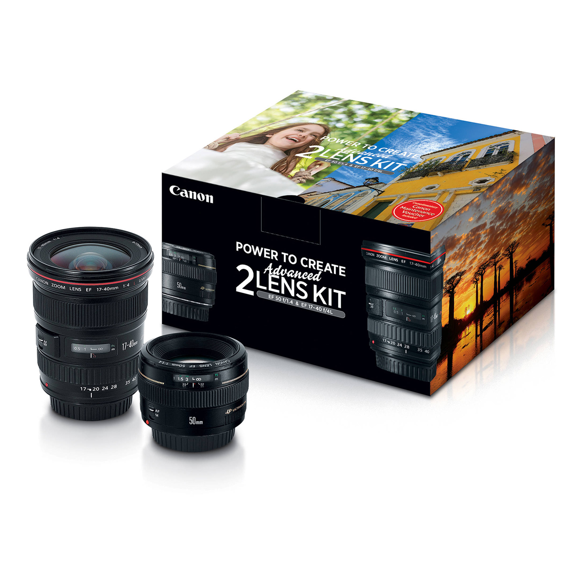 8月4日限定【2本】Canon EF-S18-55mm & 55-250mm Canon | Advanced Two Lens Kit with 50mm f/1.4 and 17-40mm f