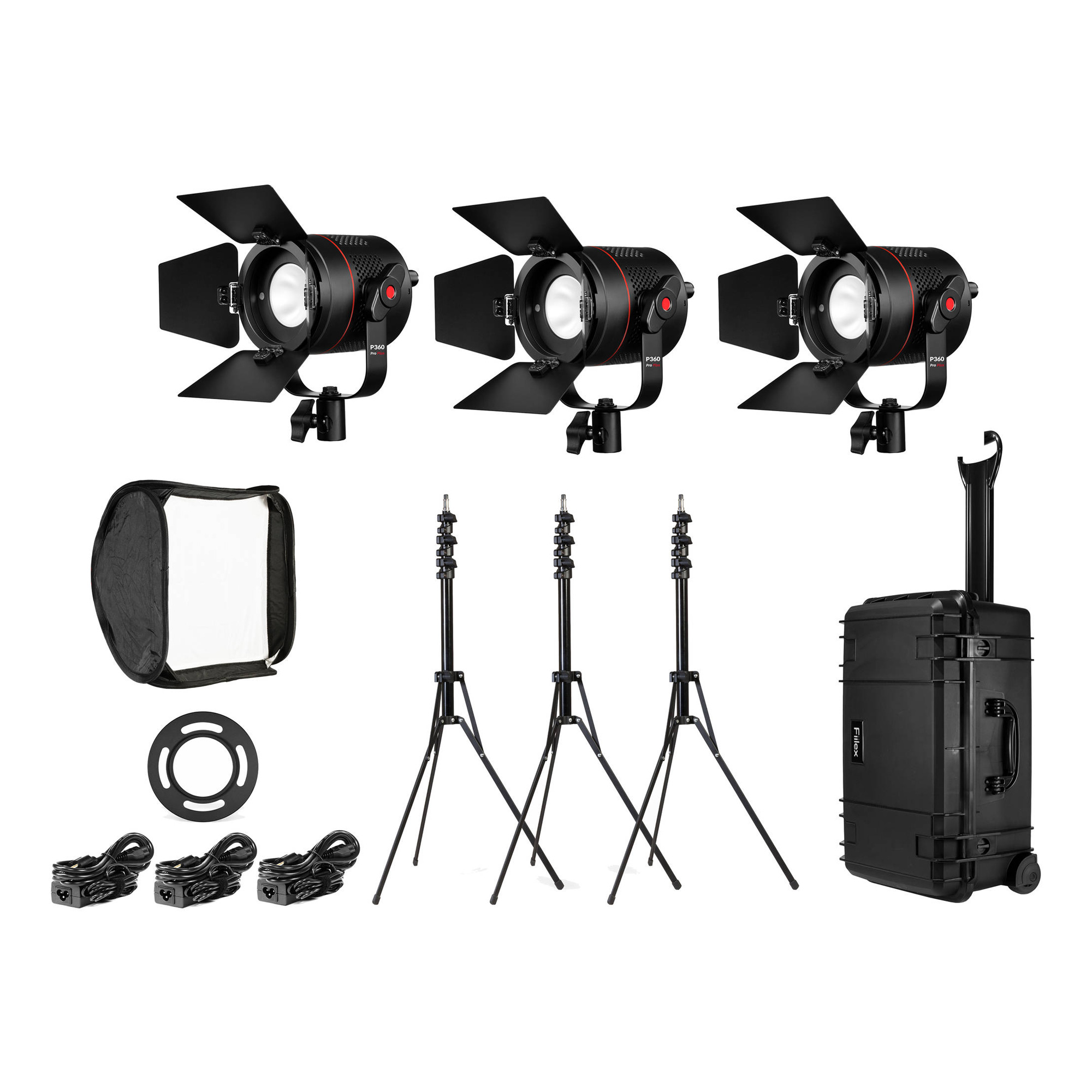 Fiilex | P360 Pro Plus 3-Light LED Interview Travel Kit | FLXK301PP
