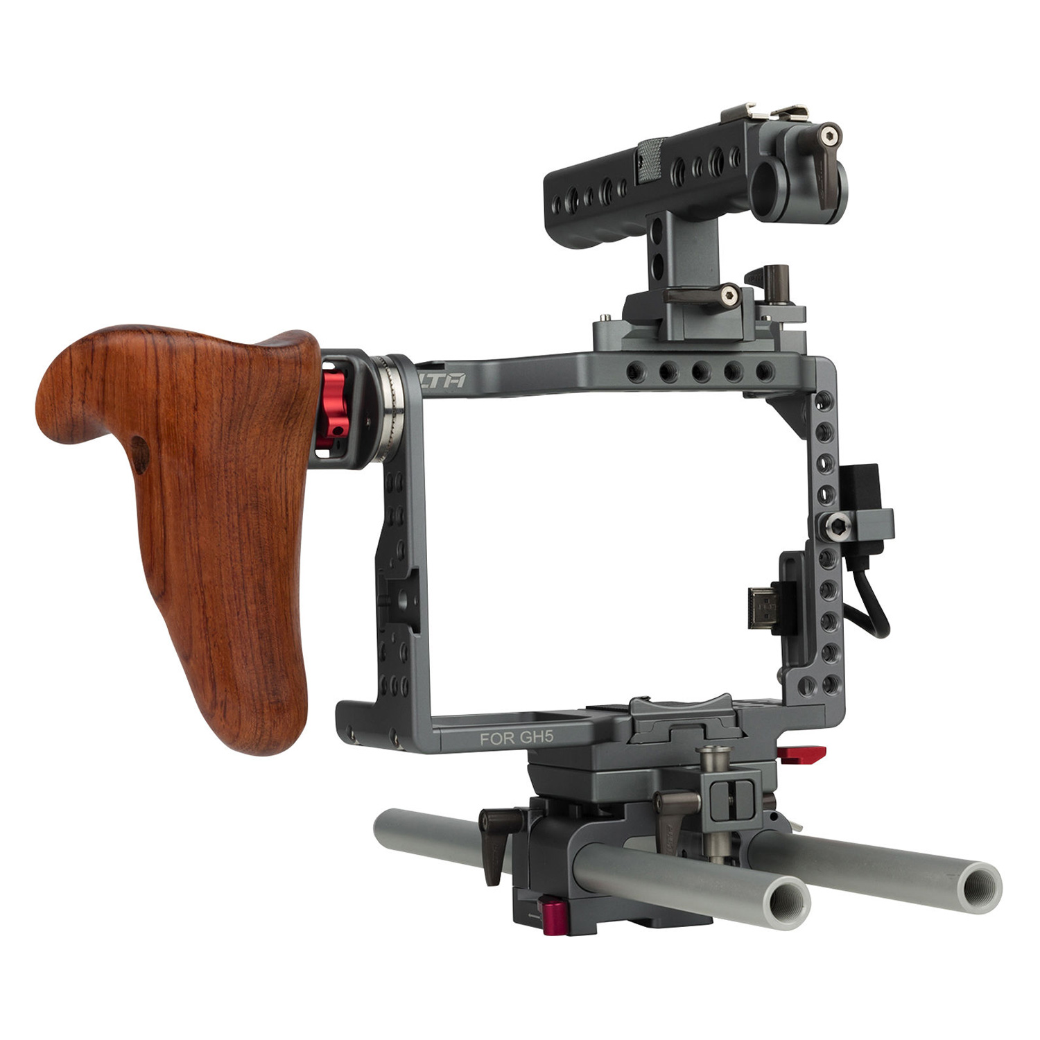Tilta | ES-T37A GH5 Handheld Camera Cage Rig with Wooden Handgrip | ES-T37-A