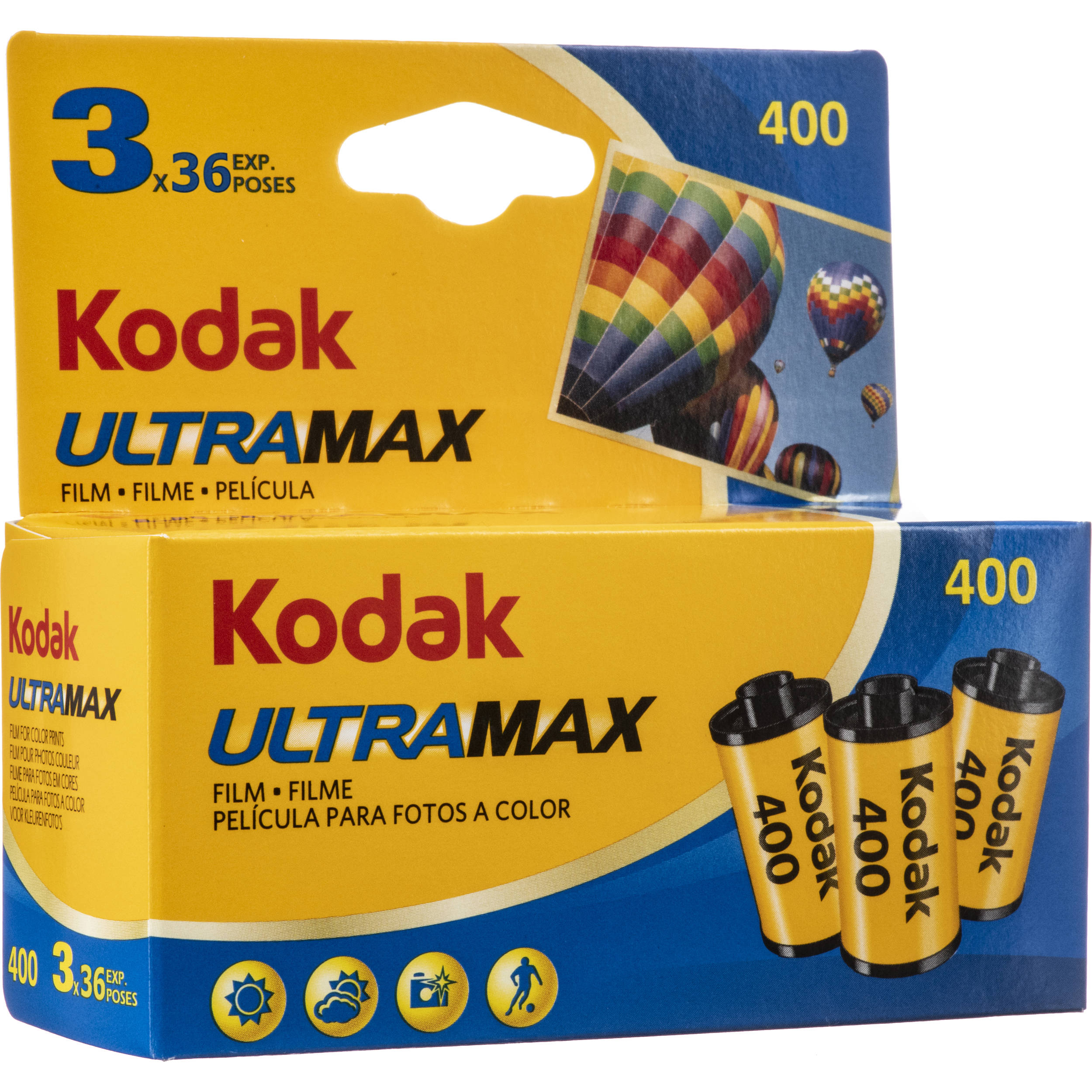 Kodak UltraMax 400 Color Negative Film (35mm Roll Film, 36 Exposures,  3-Pack)