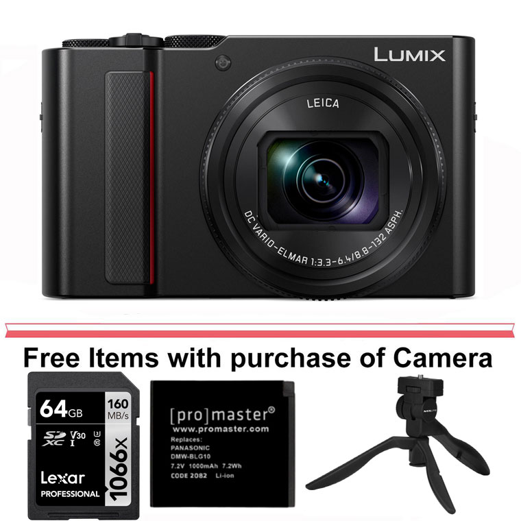 Panasonic Lumix DCZS200D Digital Camera (Black)