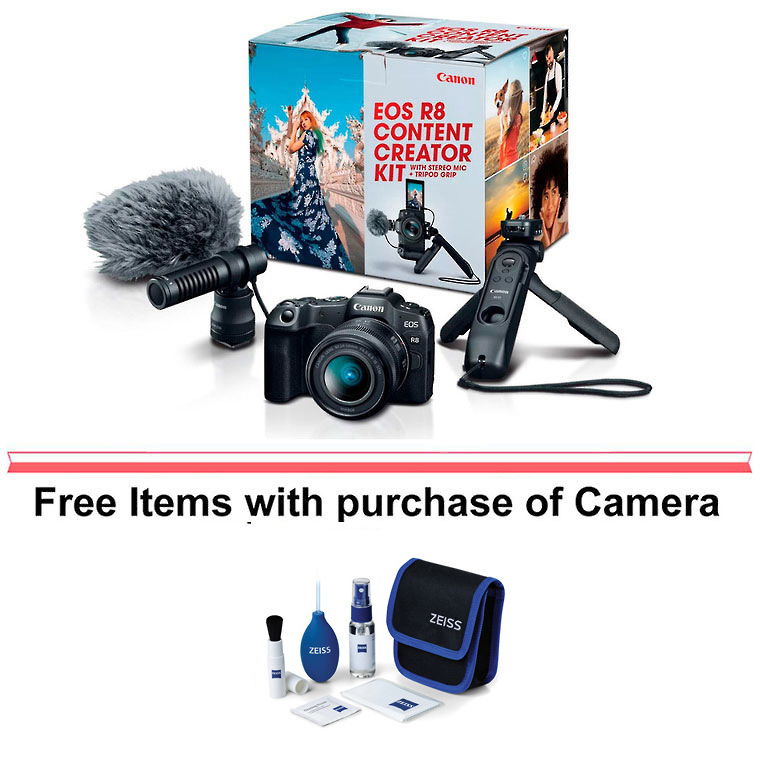 Canon EOS R8 Mirrorless Digital Camera with 24-50mm Lens Content