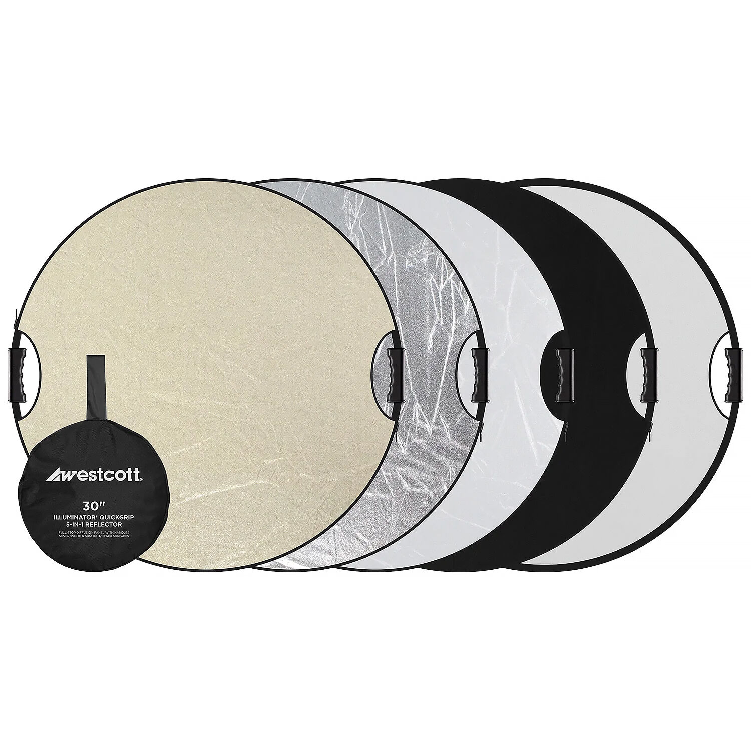 Disque Réflecteur Pliable Westcott 5-en-1 – 40,5 Pouces (1 M) – Pour Studio Photo Ou éclairage Extérieur – Neuf
