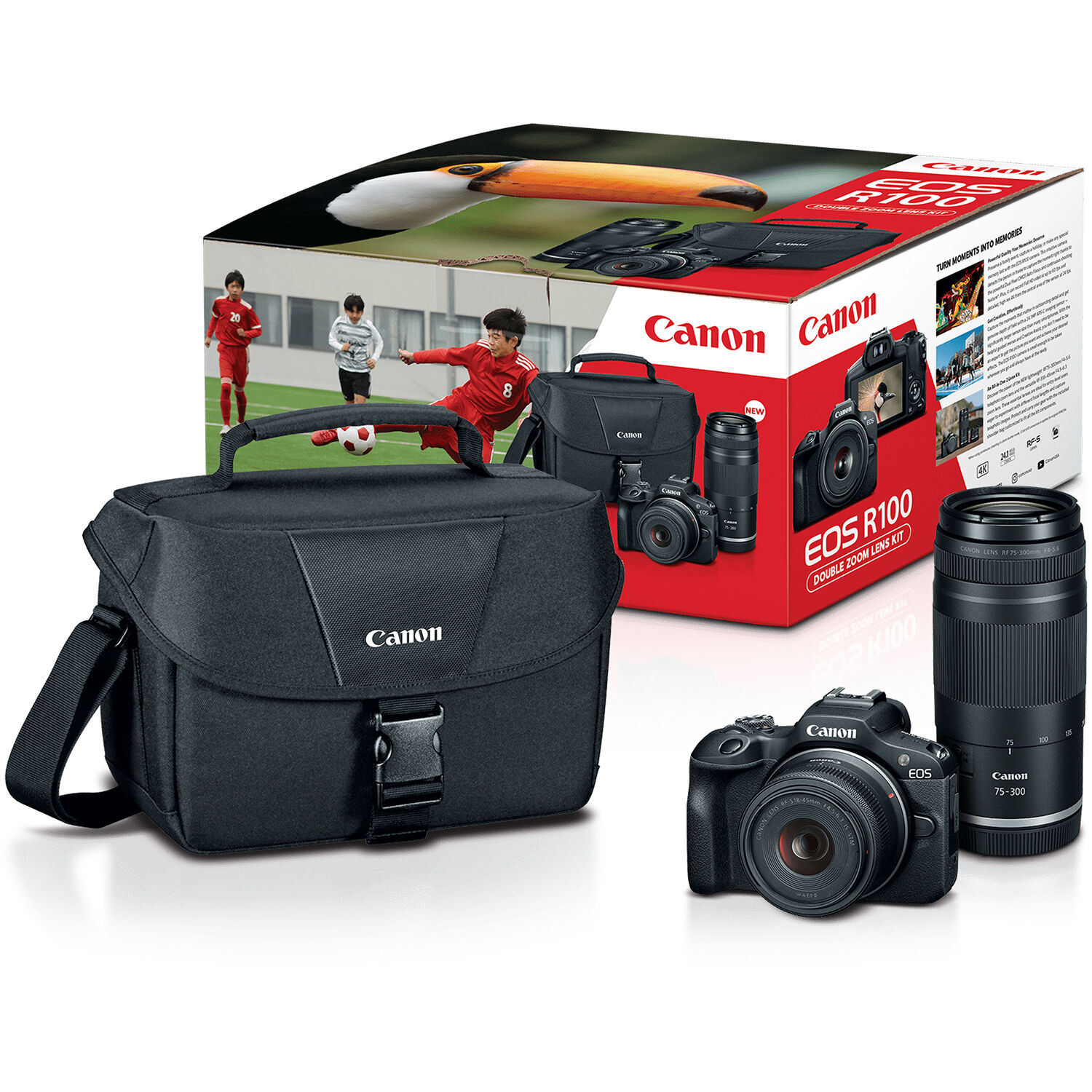Canon EOS R100 Mirrorless Digital Camera with 18-45mm Lens and 75