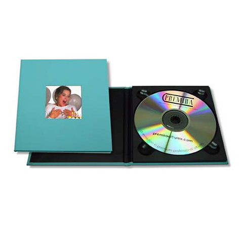 CD Holder with 2x2 Front Cover Window - Aqua Blue Image 0