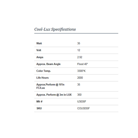 12 volt / 35 watt Quartz Halogen Flood Lamp Image 1