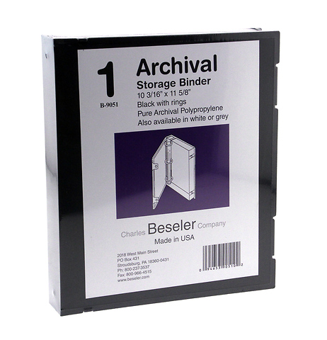 Besfile Archival Binder With Rings 11-5/8 x 10-1/4 in. Black Image 0