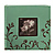 Embroidered Scroll Frame Fabric Photo Album, Aqua-Brown