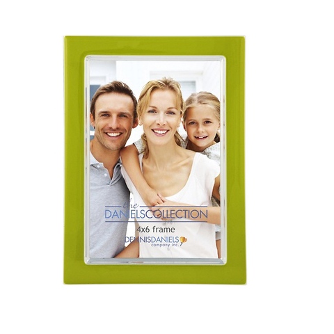 Silver Plate Enamel 4x6 Green Tea Photo Frame Image 0