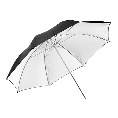 41in. White Umbrella with Vinyl Black Backing Image 0
