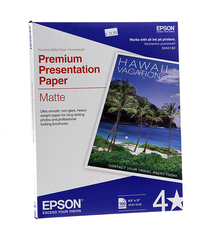 Epson Matte Presentation Paper, White - 100 sheets