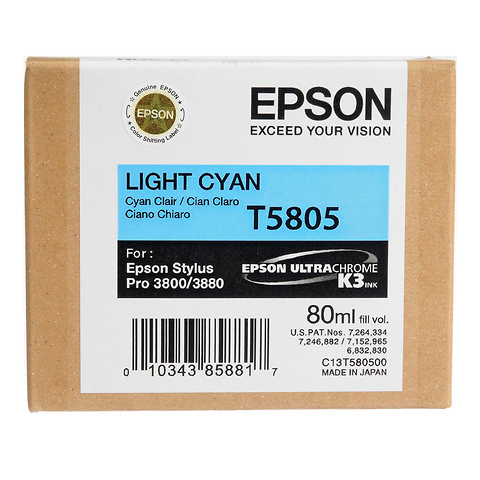 Light Cyan 80ml for Stylus Pro 3800 / 3880 Printer (T580500) Image 0