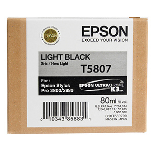 Light Black 80ml for Stylus Pro 3800 / 3880 Printer (T580700)