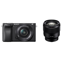 Alpha a6400 Mirrorless Digital Camera with 16-50mm Lens (Black) and FE 85mm f/1.8 Lens Image 0
