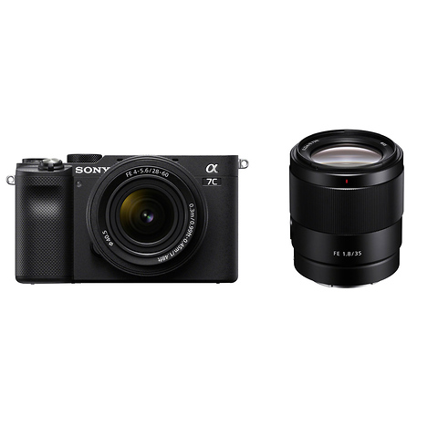 Alpha a7C Mirrorless Digital Camera with 28-60mm Lens (Black) and FE 35mm f/1.8 Lens Image 0