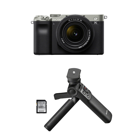 Alpha a7C Mirrorless Digital Camera with 28-60mm Lens (Silver) and Vlogger Accessory Kit Image 0