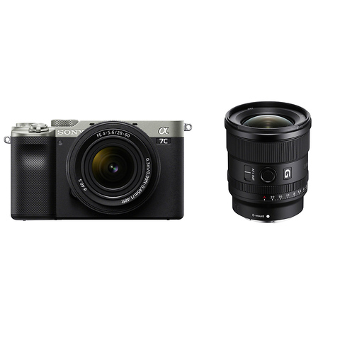 Alpha a7C Mirrorless Digital Camera with 28-60mm Lens (Silver) and FE 20mm f/1.8 G Lens Image 0