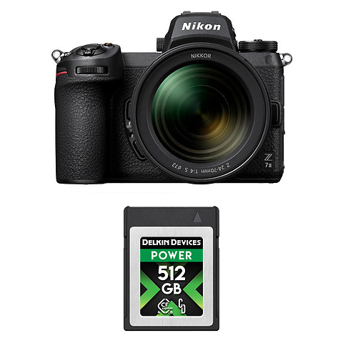 Z 7II Mirrorless Digital Camera with 24-70mm Lens and Delkin Devices 512GB POWER 4.0 CFexpress Type B Memory Card Image 0