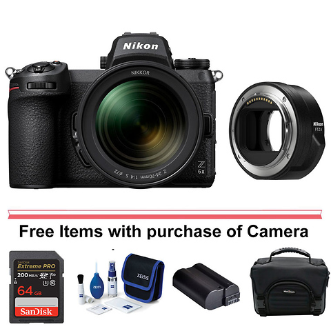 Z 6II Mirrorless Digital Camera with 24-70mm Lens and FTZ II Mount Adapter Image 0