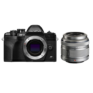 OM-D E-M10 Mark IV Mirrorless Micro Four Thirds Digital Camera Body (Black) with M. Zuiko Digital ED 14-42mm f/3.5-5.6 II Micro 4/3 Lens (Silver)