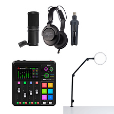 ZDM-1 Podcast Mic Pack with Headphones, Windscreen, XLR, and Tabletop Stand Bundle Kit Image 0