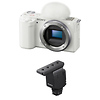Alpha ZV-E10 Mirrorless Digital Camera Body (White) with Sony ECM-B10 Compact Camera-Mount Digital Shotgun Microphone Thumbnail 0
