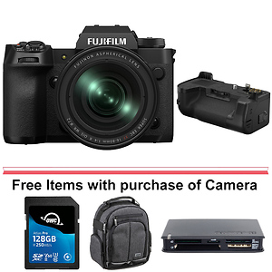 X-H2 Mirrorless Digital Camera with XF 16-80mm Lens with FT-XH File Transmitter Grip