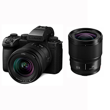 Lumix DC-S5 IIX Mirrorless Digital Camera with 20-60mm Lens (Black) and Lumix S 24mm f/1.8 Lens Image 0
