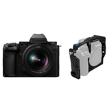 Lumix DC-S5 IIX Mirrorless Digital Camera with 20-60mm Lens (Black) and Kondor Blue Cage Image 0