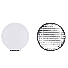 Verge Max Bi-Color Round LED Light Panel (White) with Light Control Grid for Verge Max (45 degree) Image 0