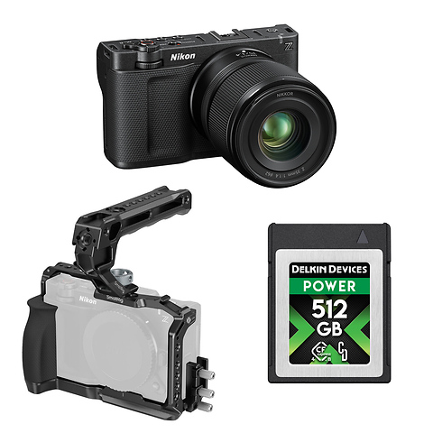 ZR 6K Cinema Camera with 35mm f/1.4 Lens Kit, SmallRig Cage with Top Handle, and Delkin Devices 512GB POWER 4.0 CFexpress Type B Memory Card Image 0